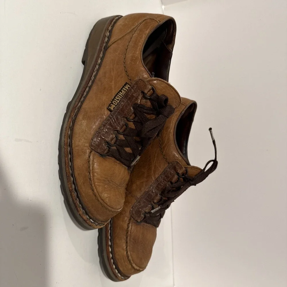 Mephisto Sherpas Norwegian Welt Brown Rugged Leather Lace Up Shoes Mens 9 UK 8.5